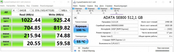 Обзор и тестирование внешнего твердотельного накопителя ADATA SE800 на 512 ГБ